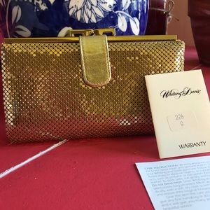 Whiting Davis Gold Metallic Mesh Clutch/Wallet